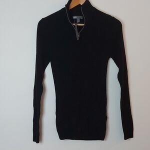 NWT Asos 1/4 Zip Ribbed Knit Long Sleeve Mockneck Tunic Length Sweater Size XS